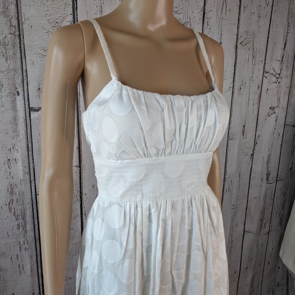 White with white polka dots sun dress